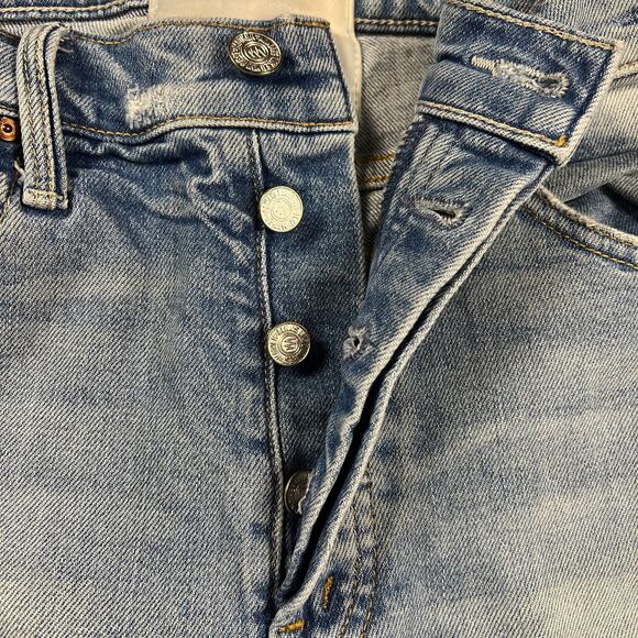 Light Blue Distressed Women's Cropped Jeans - Picture 9 of 16